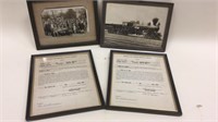 Vintage Railway Engine Permits and B&W photos
