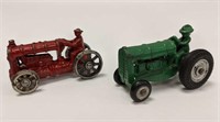 2 Vintage Arcade Cast Iron Miniature Tractors