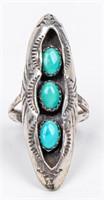 Jewelry Sterling Silver Turquoise Shadowbox Ring