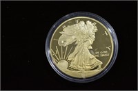 24kt Gold Plated Walking Liberty Medallion