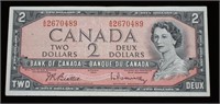 1954 CAD $2 Banknote A/G Prefix