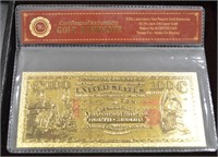 24kt Gold Foil Fantasy Note $100 USD