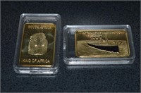 2 pcs Gold Plated Commemorative Tokens