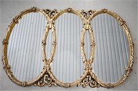 Large Ornate Gold Gilded Wall Mirror 66"l x 43"h