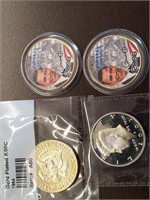 2002 Silver, 1964  &  (2) Obama Half Dollars