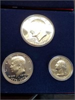 (3) Silver 3 piece Bicentennial Sets