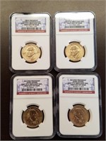 1st & 2nd Pres P & D Presidential Dollars NGC UNC