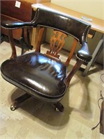 Oak/Leather Office Chair