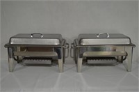 2 Stainless Chafing Dishes With Lids