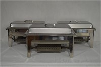 3 Stainless Chafing Dishes With Lids