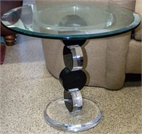 Furniture Contemporary Glass & Acrylic End Table