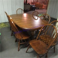 Wood table 63 x 42, with 8 chairs