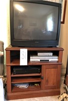 TV, TV Stand, DVD/VHS Player, Misc