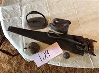 Antique Oil Can, Saw, Iron, Misc