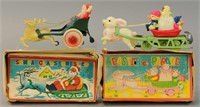 TWO MECHANICAL CELLULOID TOYS - EASTER/CHRISTMAS