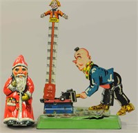 ARNOLD WIND-UP SANTA & GELY CARNIVAL CLICKER TOY