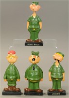 LOT OF 4 BEETLE BAILY COMIC CHARACTER BOBBLEHEADS