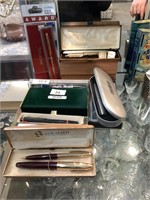 SMALL BOX OF ASSORTED  PENS - SHEAFFER, PARKER,