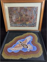 2X UNSIGNED ABORIGINAL - DOT PAINTINGS