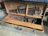 CARPENTERS TOOL BOX WITH VINTAGE TOOLS