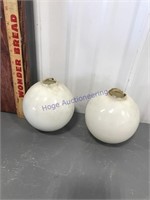 2 white lighting rod bulbs
