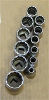 set of Snap On F Series 3/8" sockets, 12 total