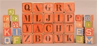 Vintage Alphabet Wood Block Set.