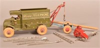Hubley Cast Iron Bell Telephone Truck with Access.