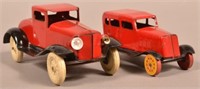 Two Wyandotte Pressed Steel Automobiles.