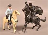 Plastic Lone Ranger & Zorro Figures.
