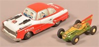 Two Vintage Tin Lithograph Cars.