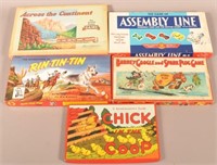 Five Various Vintage Board Games.