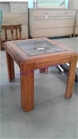 Glass top end table 21x 26 x22
