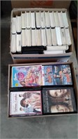 2 Boxes VHS tapes, DVDs