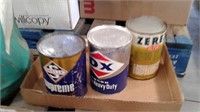 3 oil cans Skelly, DX, Zerox 1 qt cans