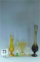 5 Art Glass Vases