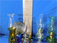6 various kerosene lamps.