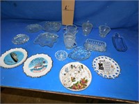 Qty of glassware, collectable plates