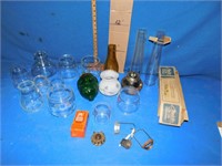 Qty of lamp globes & some parts