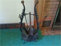 Horse collar fireplace tool set