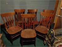 6 wood chairs *basement