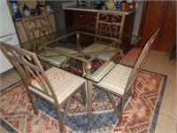 glass top table & 4 chairs