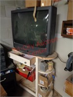 TV, cabinet & contents