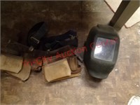 Carpenters tool belt & welding helmet