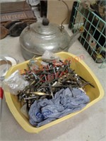 Drawer pulls & antique tea kettle