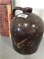 Brown beehive crock jug