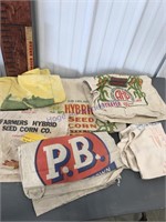 Assorted cloth bags--seed corn, hog concentrate