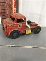 Lumar Fire truck semi tractor toy, 11" long