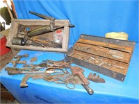 Qty of tools, small metal tool box, etc