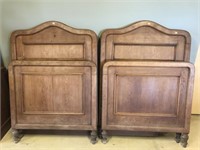 Pair Of Oak French Style Single Beds